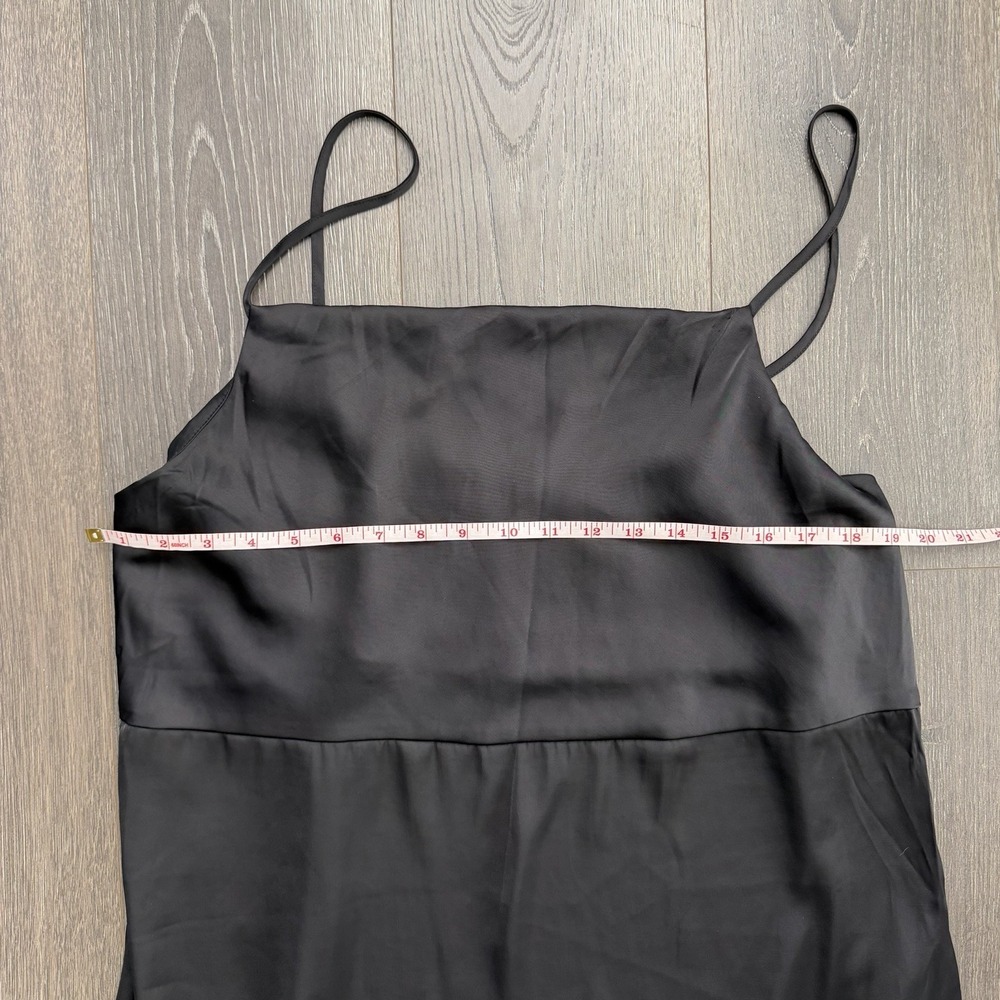 Old Navy Womens 90s Midi Slip Dress XL Black Y2K‎ Satin Minimalist LBD Gothic - Picture 5 of 5